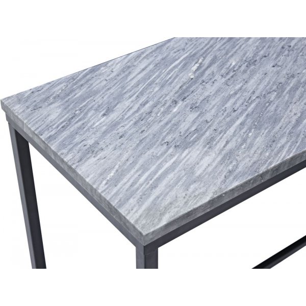 Console d'appoint 100 - Marbre gris / Base noire