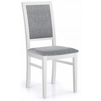 Brenda matstol - Vit med ljusgrå klädsel Brenda matstol - Vit med ljusgrå klädsel