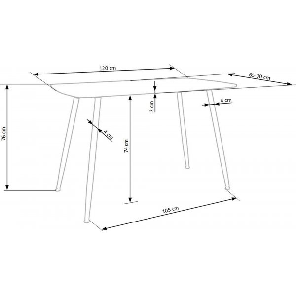Table à manger Sidon 120 x 70 cm - Chêne/noir Table à manger Sidon 120 x 70 cm - Chêne/noir