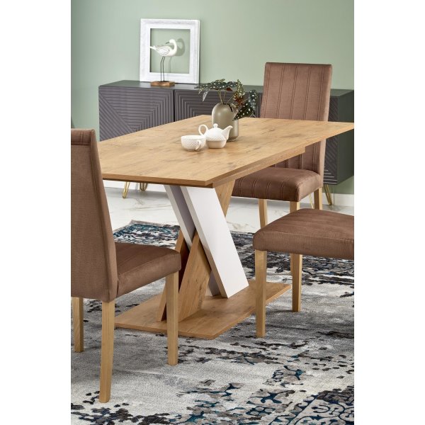 Table à manger River 130-175 cm - Lancelot chêne/blanc Table à manger River 130-175 cm - Lancelot chêne/blanc