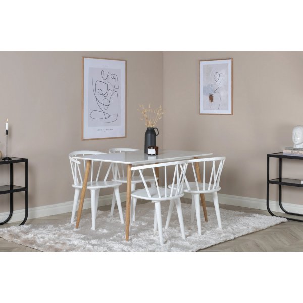 Bridge matbord 120 cm - Vit/ek Bridge matbord 120 cm - Vit/ek