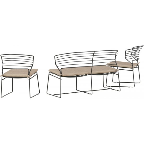 Groupe de canapés Milano - Noir/Beige sable Groupe de canapés Milano - Noir/Beige sable