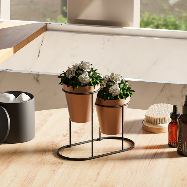 Plato 15 pots - Cuivre/noir