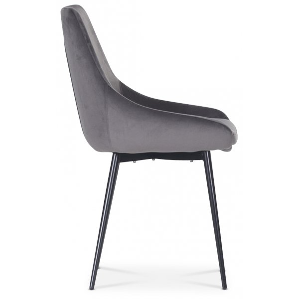 Groupe de salle à manger Plaza, table en marbre avec 4 chaises en velours Théo - Gris/Noir + Détachant pour meubles Groupe de salle à manger Plaza, table en marbre avec 4 chaises en velours Théo - Gris/Noir + Détachant pour meubles