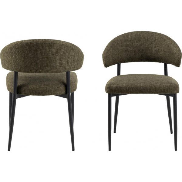 Stol i gr�nt tyg och svarta ben