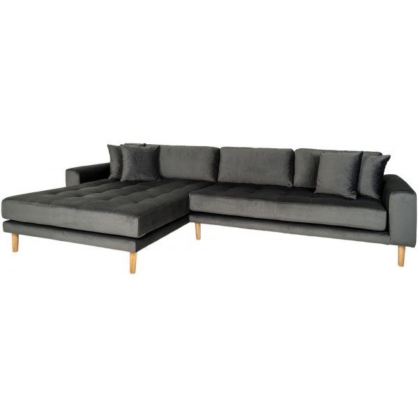 Lido divansoffa vänster - Mörkgrå sammet Lido divansoffa vänster - Mörkgrå sammet