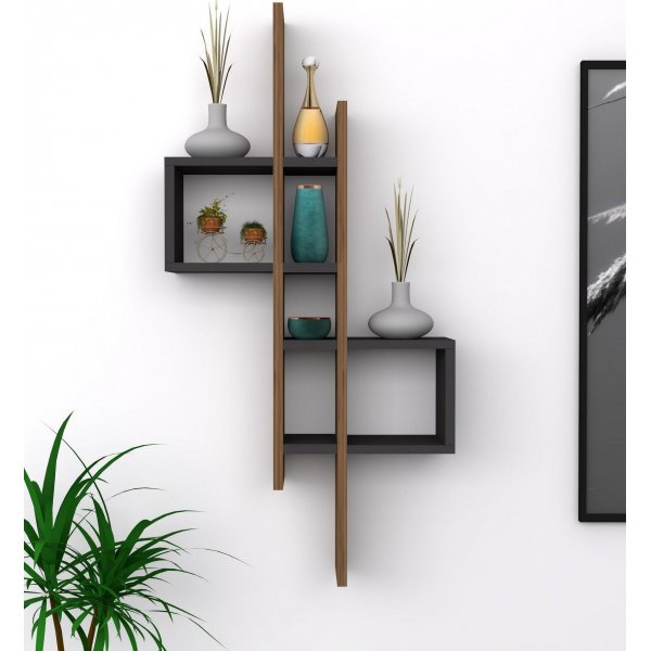 Emse wandplank - Eiken/antraciet Emse wandplank - Eiken/antraciet