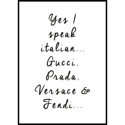 YES I SPEAK ITALIAN.. - Poster 50x70 cm