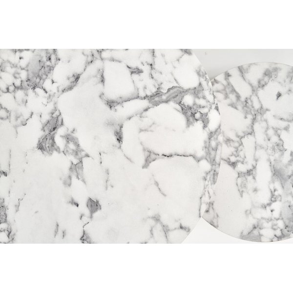 Lot de 2 tables basses 38/60 cm - Effet marbre blanc/dor