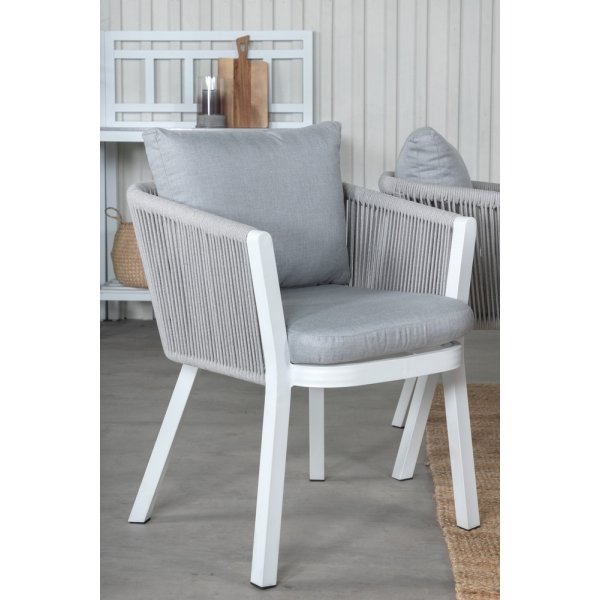 Albany utematgrupp med 4 st Virya stolar - Gr�/Vit