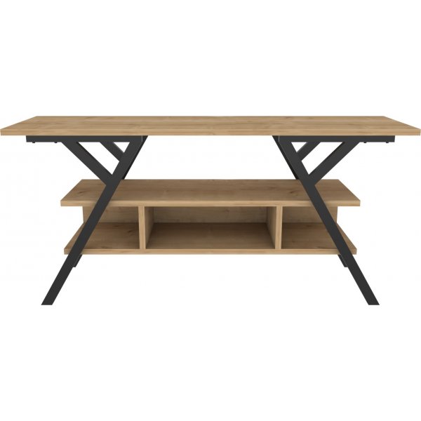 Banc multimédia Minerva - Noir/chêne Banc multimédia Minerva - Noir/chêne