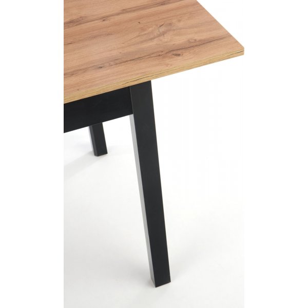 Table  manger Rainer 124-168 cm - Chne Wotan/noir
