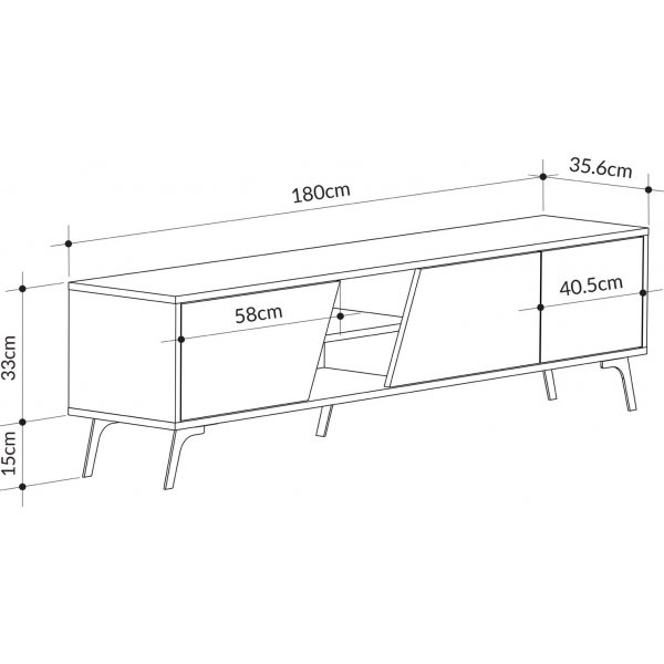 Fiona TV-bänk - Ek/vit Fiona TV-bänk - Ek/vit