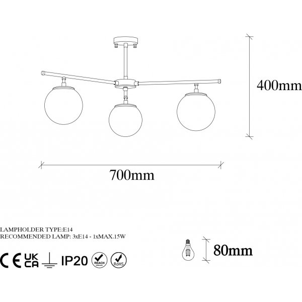 Atlas taklampa 10260 - Vintage/vit Atlas taklampa 10260 - Vintage/vit