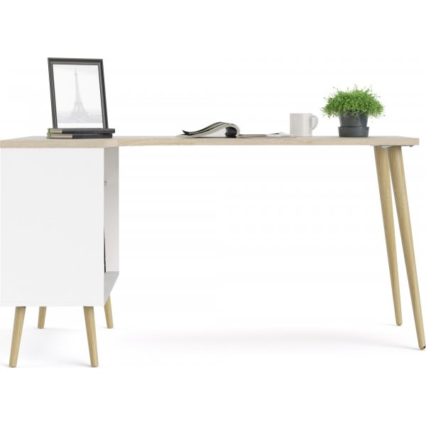 Bureau Oslo 145 x 81 cm - Blanc/chne