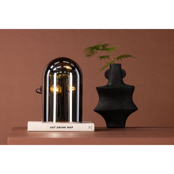 Lampe  poser Quentin - Verre fum/noir