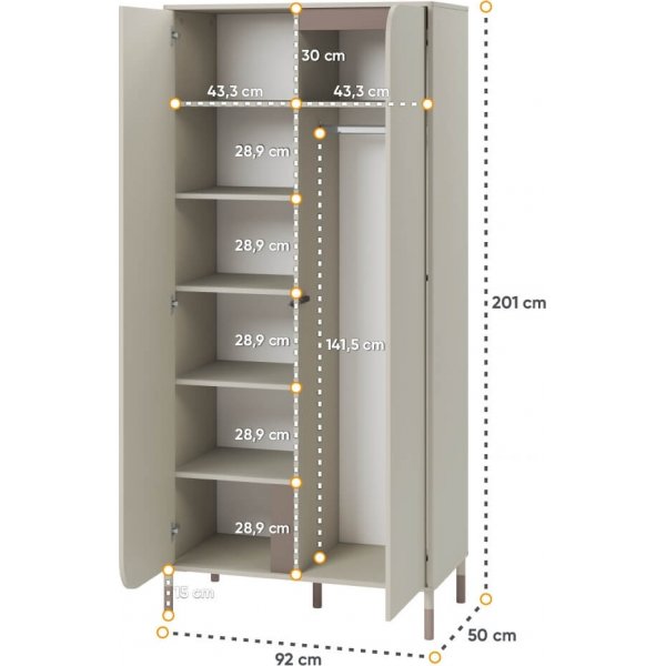 Armoire Harmony - Cachemire/truffe Armoire Harmony - Cachemire/truffe