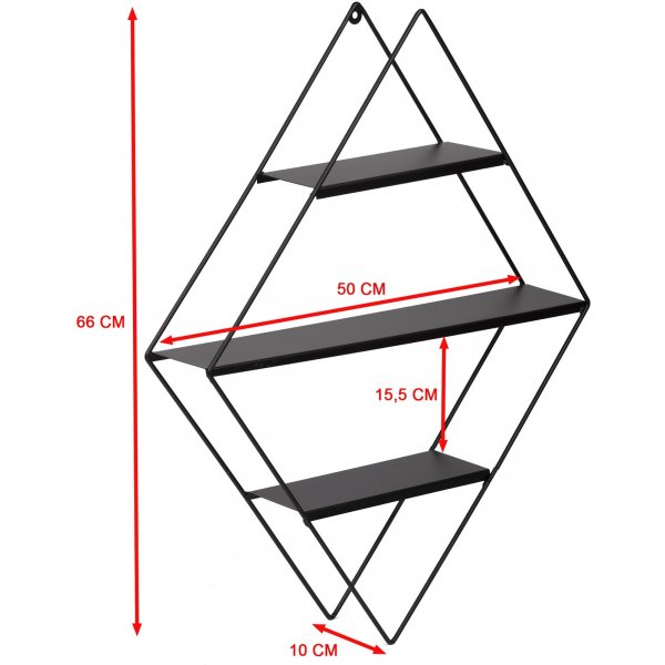 Casey wandplank - Zwart Casey wandplank - Zwart