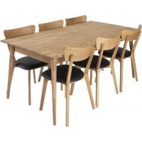 Bryssel matgrupp inkl. 6 st Växjö stolar - Ek/svart PU Bryssel matgrupp inkl. 6 st Växjö stolar - Ek/svart PU