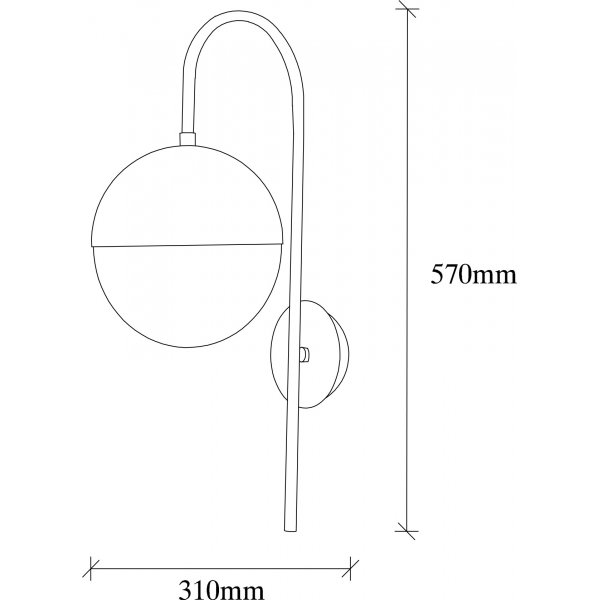 Bastos wandlamp 3051 - Zwart/vintage/wit