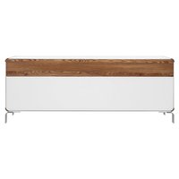 Livia mediabänk B150 cm - Vit/Trä Livia mediabänk B150 cm - Vit/Trä