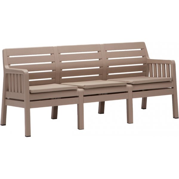 Groupe salon Lara avec canapé 3 places, 2 fauteuils et table - Cappuccino Groupe salon Lara avec canapé 3 places, 2 fauteuils et table - Cappuccino