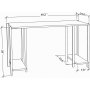 Academy skrivbord 125,2 x 60 cm - Svart/mrkgr