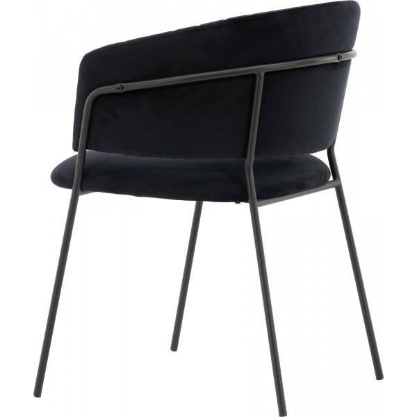 Chaise de salle à manger Selma - Velours noir Chaise de salle à manger Selma - Velours noir