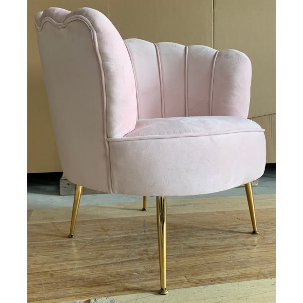 Snäckan fåtölj - Rosa sammet / Mässing Snäckan fåtölj - Rosa sammet / Mässing