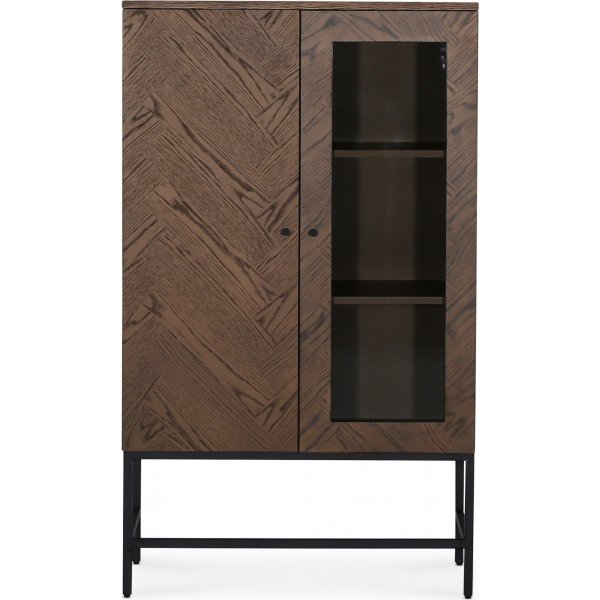 Edge monterat vitrinskp i smoked oak + Textilskydd fr mbler