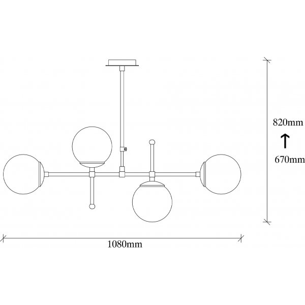 Plafonnier Mudoni 951-1 - Or/blanc