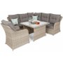 Hrnsoffa Bergamo med ftlj & bord - Beige/beige melerad