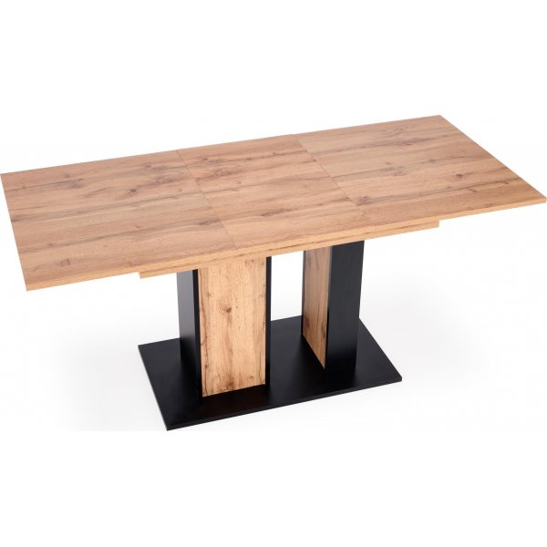 Table  manger Weber 125-170 cm - Chne Wotan/noir