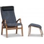 Lammet ftlj i frskinn canberra grey - Brunbetsad ek + Textilskydd fr mbler