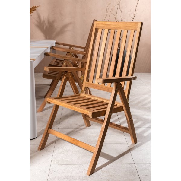 Togo utematgrupp med 6 st Kenya stolar - Teak/Vit Togo utematgrupp med 6 st Kenya stolar - Teak/Vit