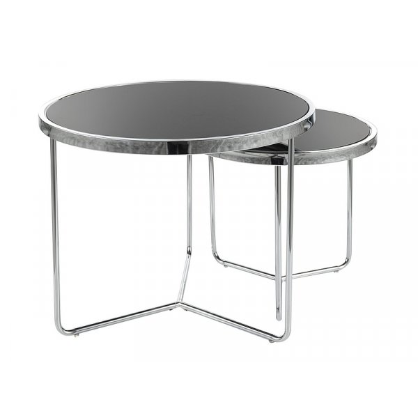Satsbord svart / krom 50/40 cm - Salvador