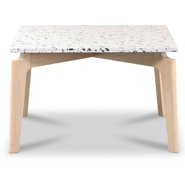 Terrazzo soffbord 75x75cm - Cosmos Terrazzo & underrede white washed oak