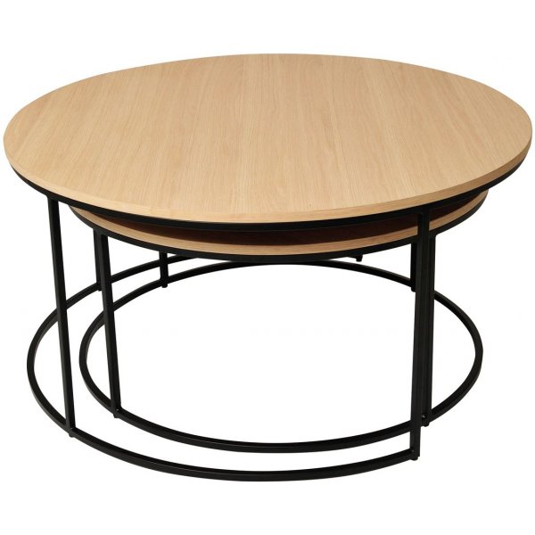 Muran soffbord set 90/75 cm - Vitpigmenterad ek