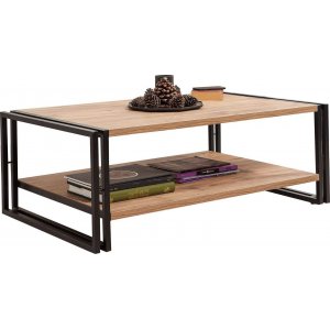 Table basse Cosmo Rectus 110 x 70 cm - Pin/noir