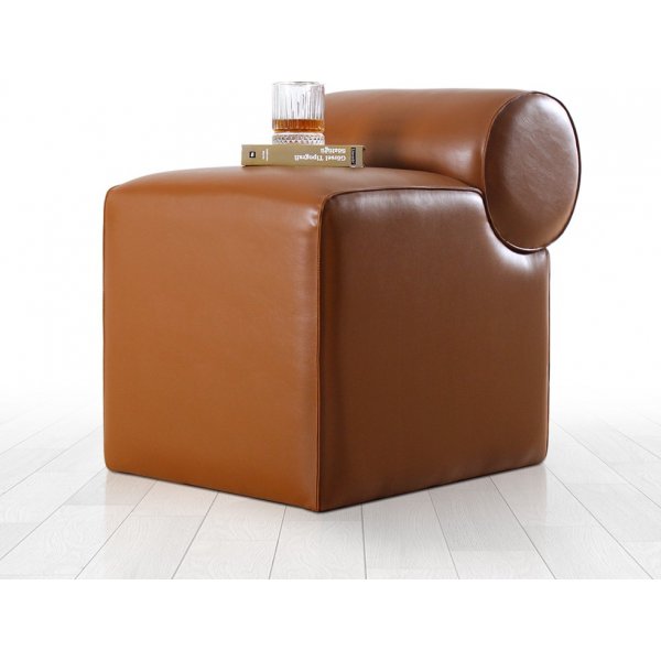 Rohin sittpuff - Brun konstläder Rohin sittpuff - Brun konstläder