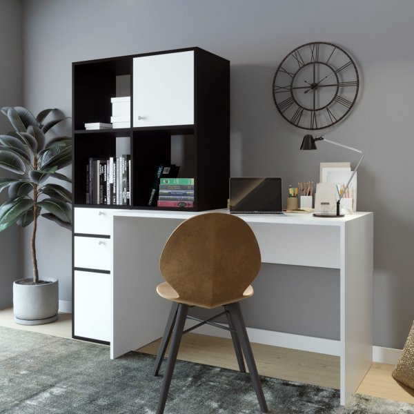 Bureau Cannes 164x55 cm - Blanc/noir Bureau Cannes 164x55 cm - Blanc/noir