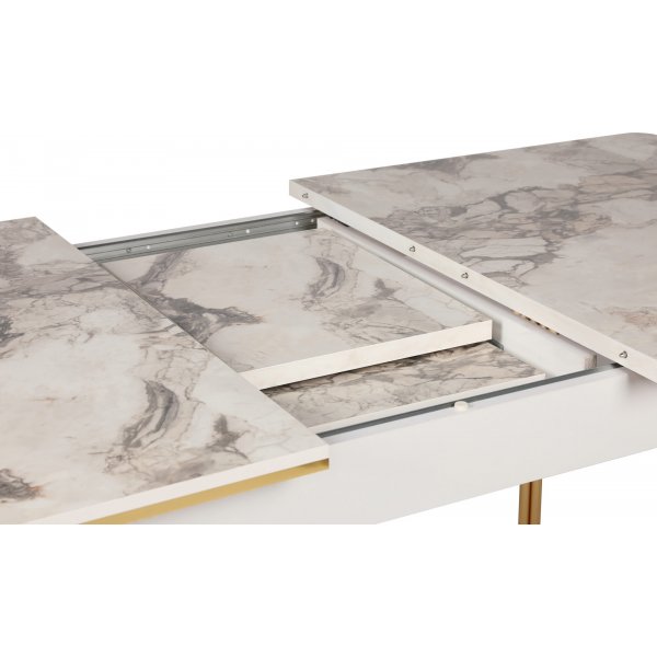 Table à manger Dalmar 147-182 cm - Or/blanc Table à manger Dalmar 147-182 cm - Or/blanc