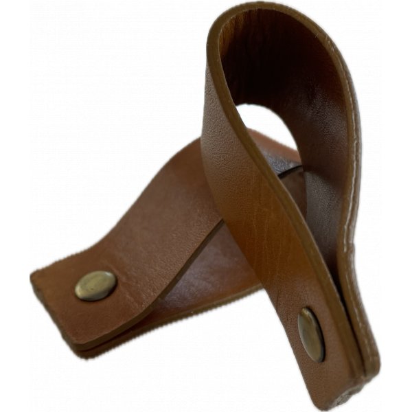 Servetring leer met platte gesp