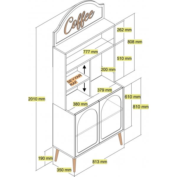 Lyon köksskåp 80 cm - Vit/guld Lyon köksskåp 80 cm - Vit/guld