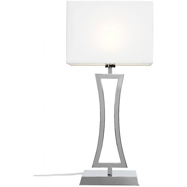 Belgravia Xl bordslampa - Krom/vit