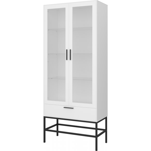 Slimline vitrinskåp - Vit/svart Slimline vitrinskåp - Vit/svart