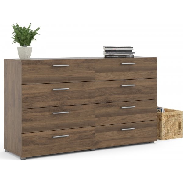 Ladekast in notenhout met 8 lades 140 cm breed Ladekast in notenhout met 8 lades 140 cm breed