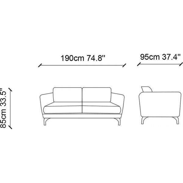Giza 2-sits soffa - Grå Giza 2-sits soffa - Grå
