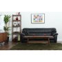 Soffa i svart PVC 3-sits - Dominic + Flckborttagare fr mbler