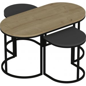 Table Dena 35/90 x 30/45 cm - Chne/anthracite